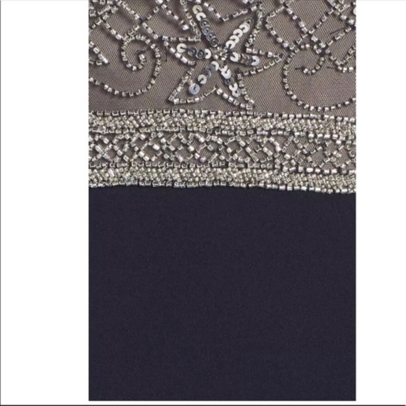 NEW Adrianna Papell Beaded Cascading Ruffle Gown in Midnight Blue‎ [SZ 4 4P ] - Picture 5 of 11